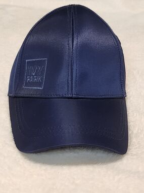 IVY PARK Navy Blue Backless Satin Baseball Cap Rare